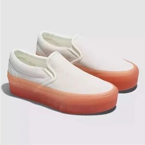 VANS slip on platform white/peach